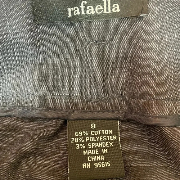 Rafaella pencil skirt with skinny belt sliver buckle navy size 8 - Picture 5 of 5